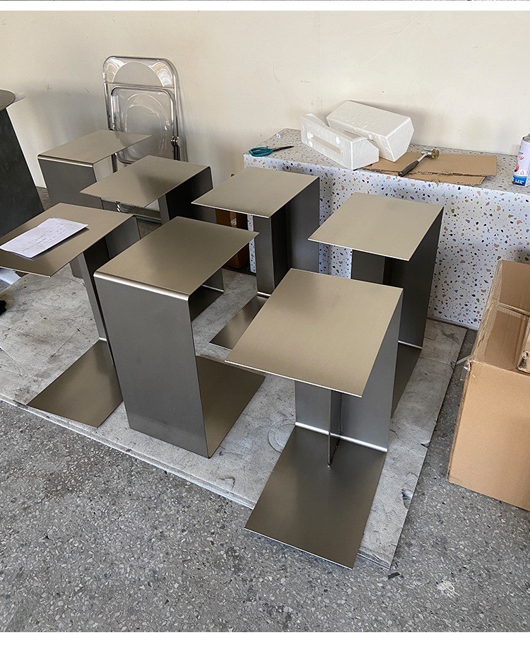 Stainless Steel C Type Couch Side Table Card Table Removable Desk Side Table