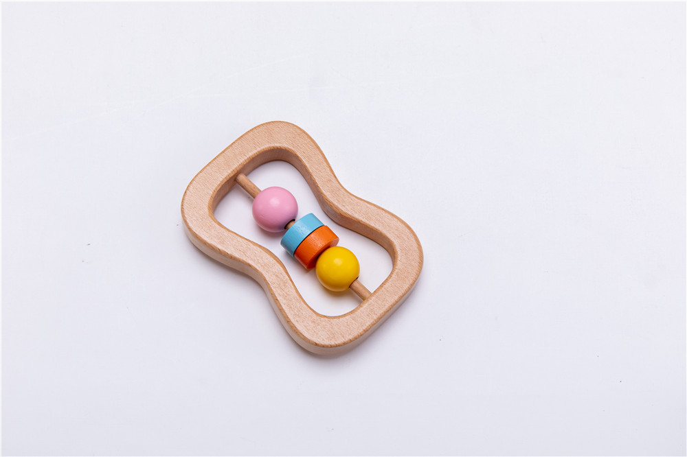 Rattle Soother 7.2cm Wooden Musical Toys Childrens Wooden Instruments