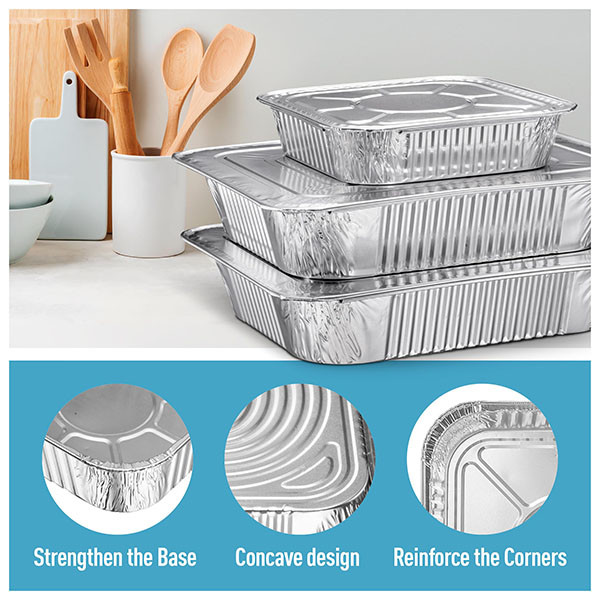 190ml Disposable Aluminum Cookware Aluminium Disposable Tray Foil Pan Lids