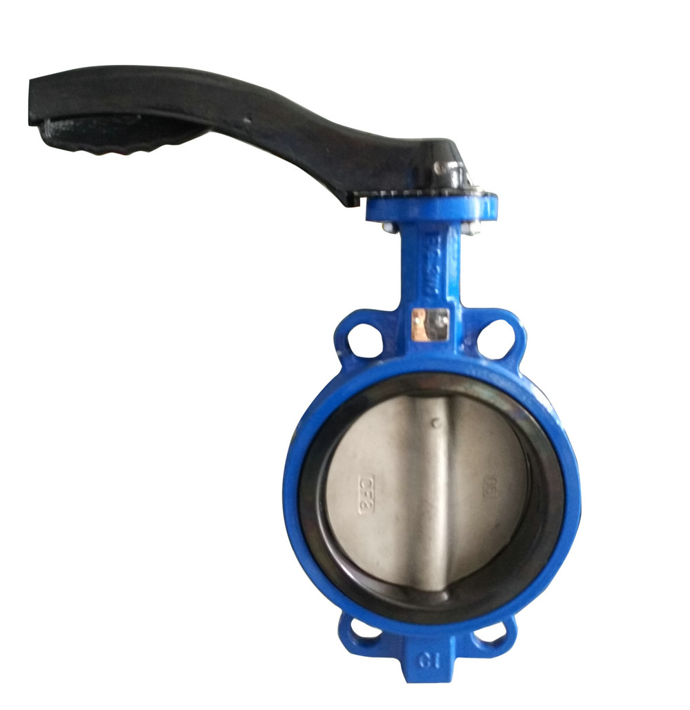 Dn100 4 Inch Pn16 Epdm Rubber Seat Wafer Type Ductile Iron Double Acting Pneumatic Actuator Butterfly Valve
