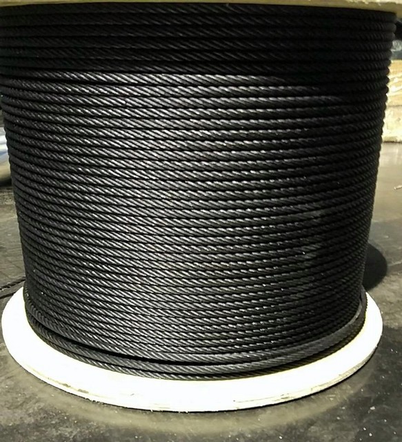 26mm 6x37 FC Wire Rope Ungalvanized Steel Cable Ropes with Black Oil Construction Special Cold Heading Steel 26mm