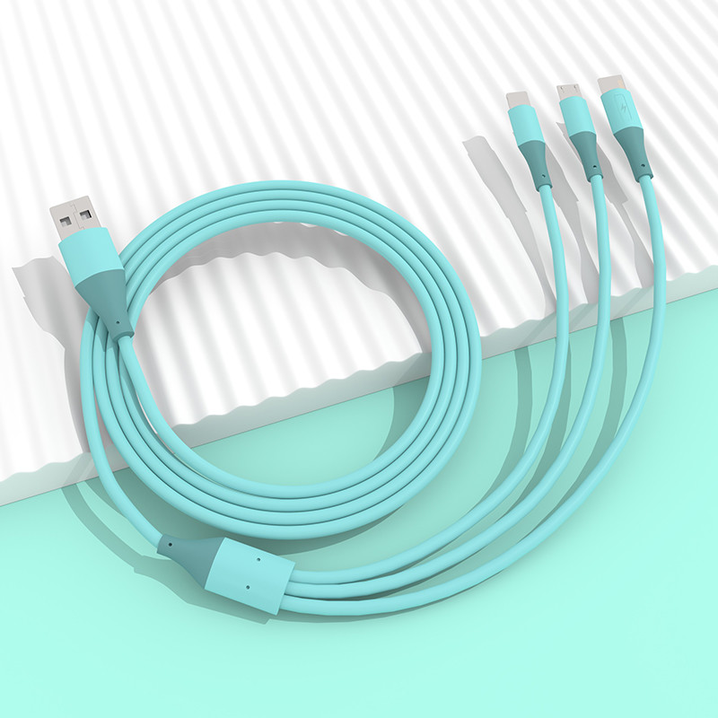 One-to-three charging cable suitable for Android type-c Huawei mobile phone fast charging three-in-one iphone Apple cabl