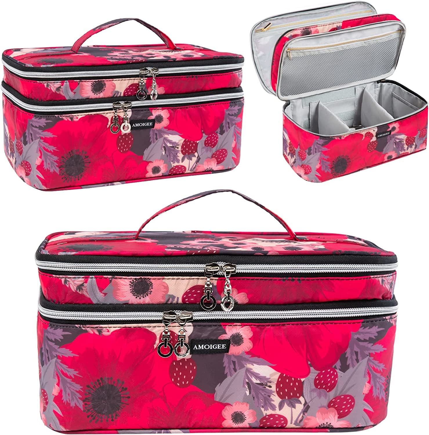 High quality lager capacity double lager design cosmetic bags