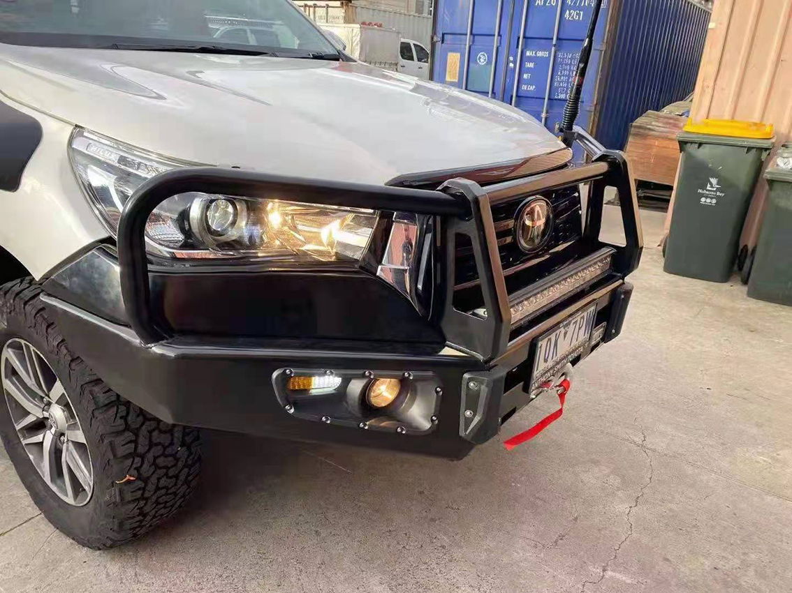 High- Powder Coating Steel Front Bumper for Toyota Hilux Winch Bull Bar Auto Parts
