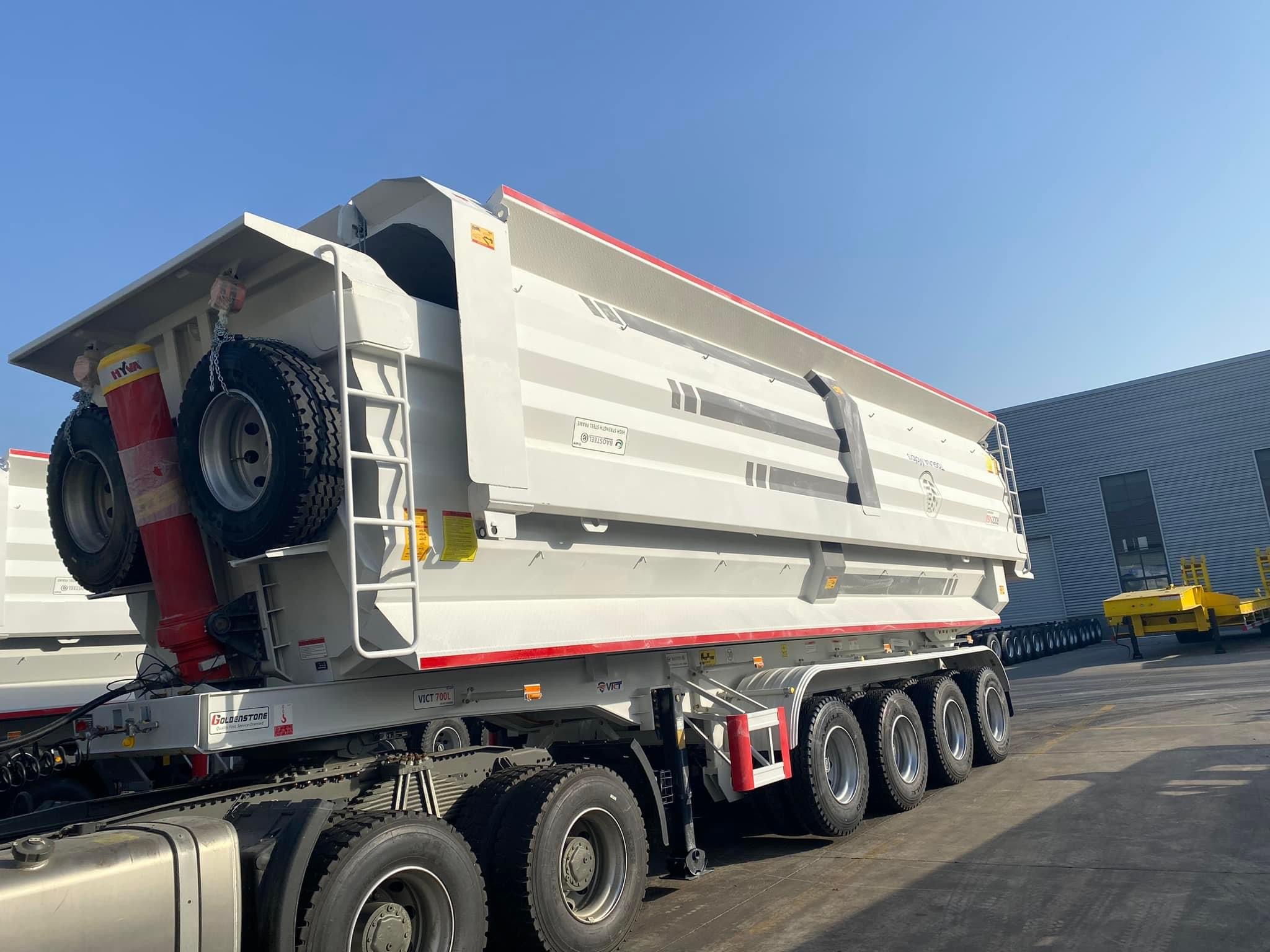Heavy Duty Dump Semi Trailer And U Type 50/60 Tons Truck Trailer Tandem Hydraulic Tipping Box Tipper Trailer For Sale