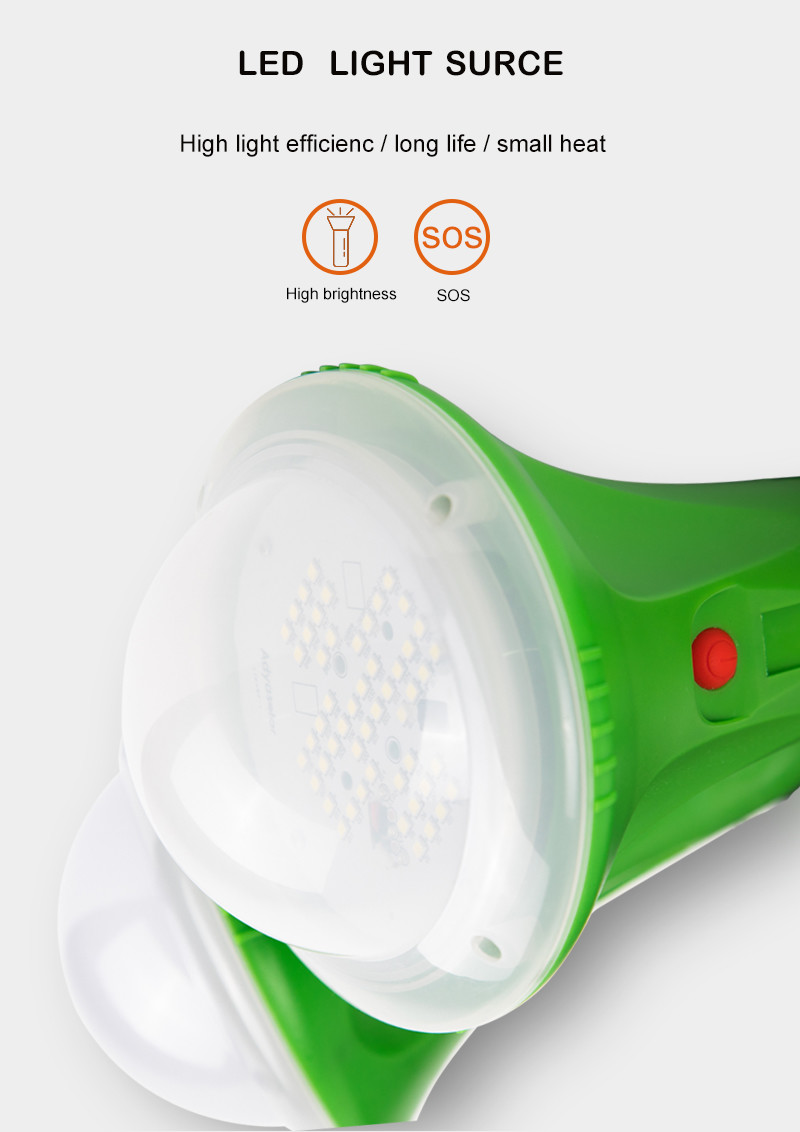 Cell Type Solar Powered Light Lithium Build-In Battery With Switch Emergency Rechargeable