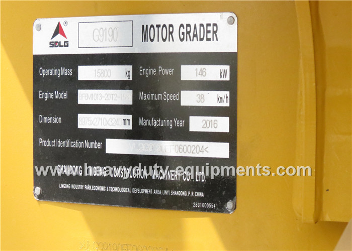 16 Tons Road Construction Safety Equipment Front Blade Motor Grader With 1626mm Cutter