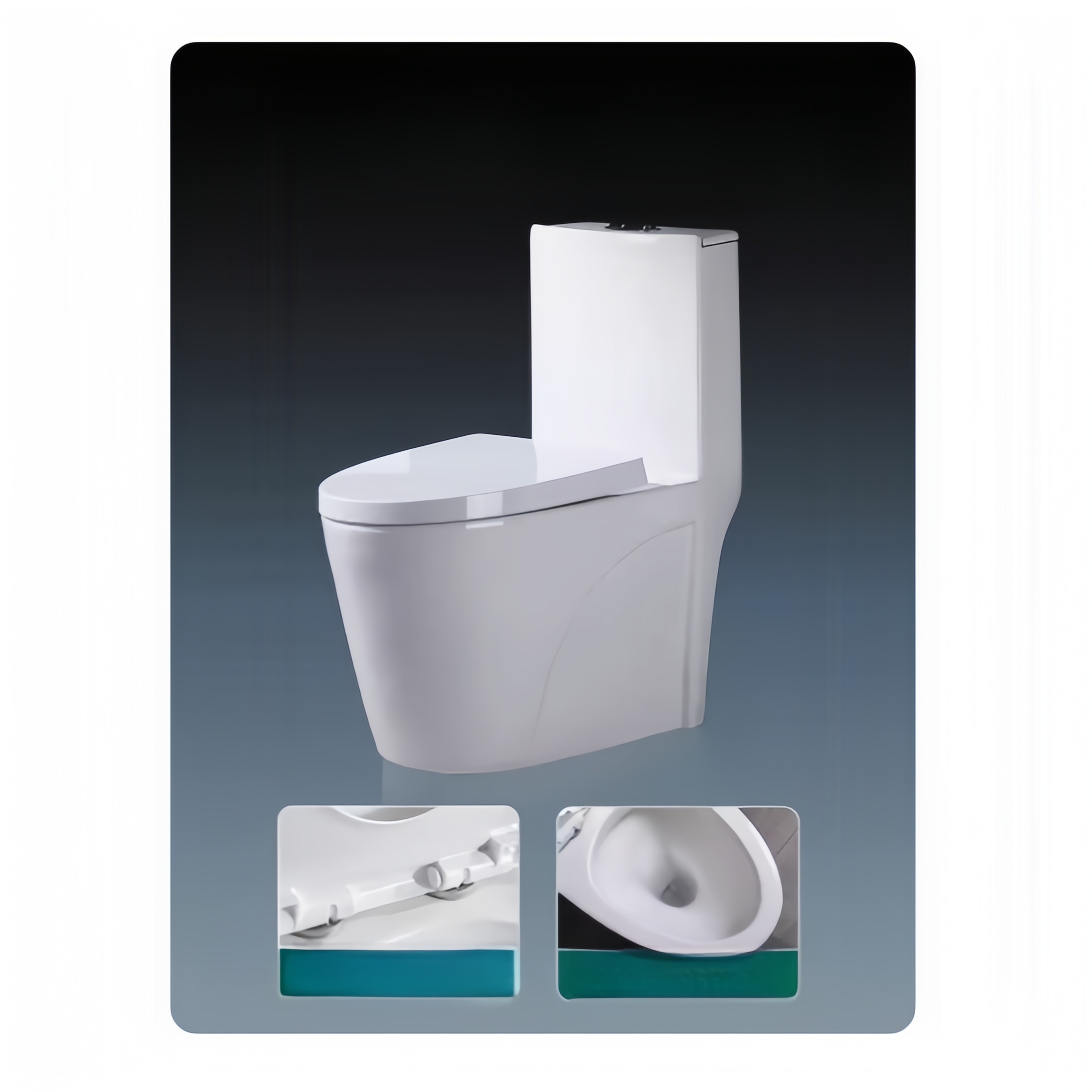 Slowly Seat Cover Dual-Flush Washdown One Piece White Ceramic Toilet with High Durability