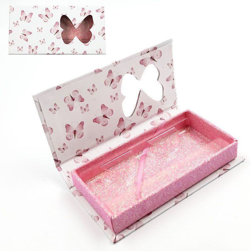 Wholesale Diamond Eyelash Lash Packaging Book Shape Magnet Box 3D Mint Eyelashes Vendor Customized Magnetic Cardboard Boxes False Nail Packaging Box with Window