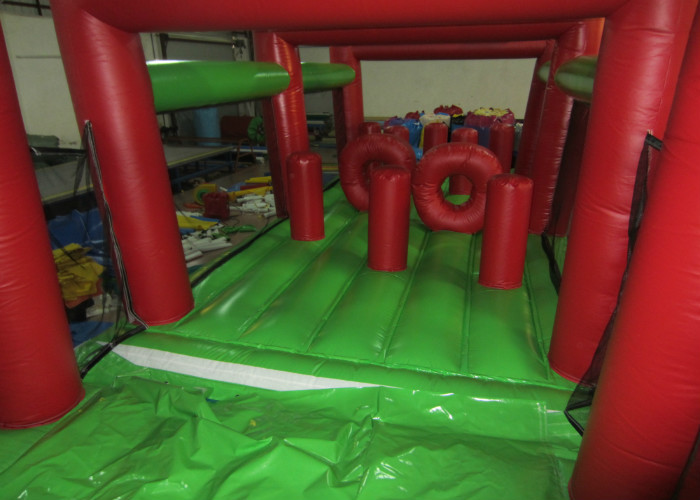 Long Monkey Theme Giant Inflatable Obstacle Courses 0.55mm PVC 17 X 4 X 5m