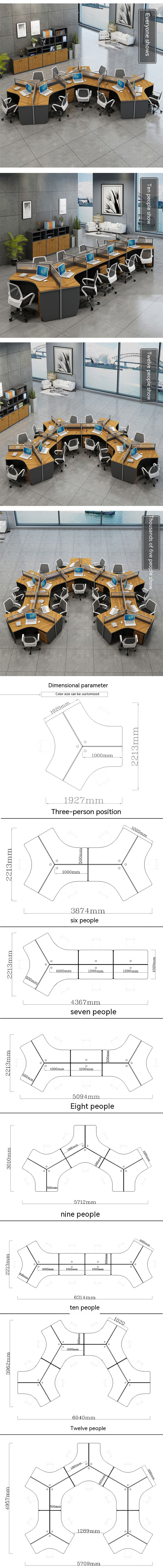 Commercial Office Cubicle Furniture Simple Wooden Desk with ISO9001/ISO14001 Certificate