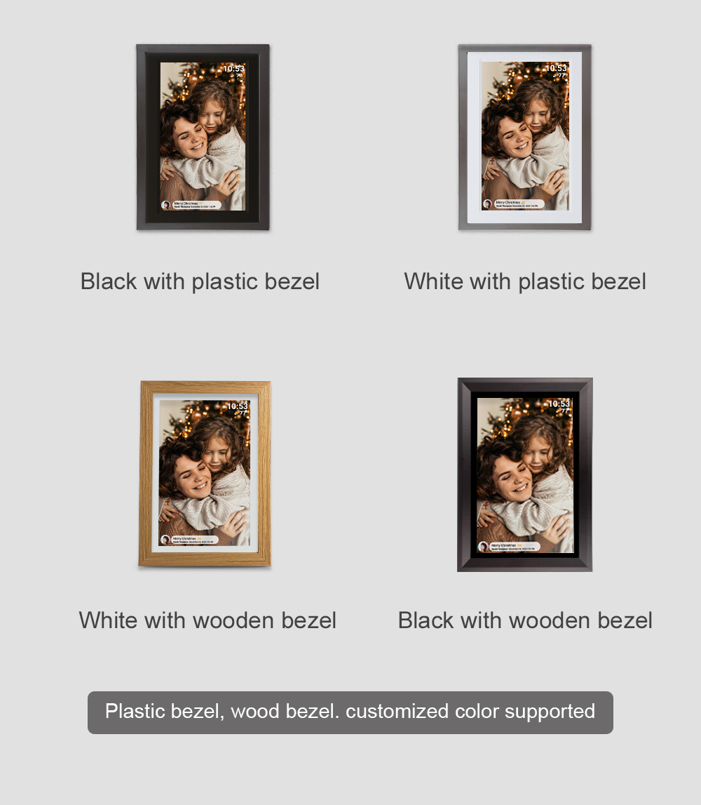 13.3 Inch IPS Panel Digital Photo Frames with USB2.0*1 Port and Plastic Material