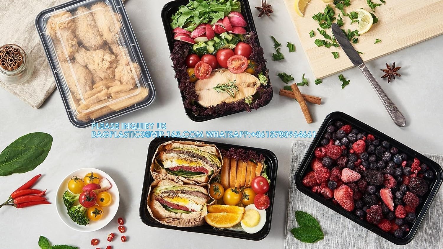 28 Oz 1 Compartment Black Rectangular Reusable To Go Lunch Prepping Boxes BPA-Free Microwavable Freezer Dishwasher