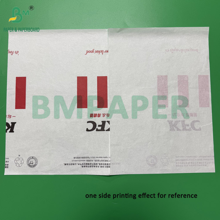 40g Food Grade White Greaseproof Paper For Wrapping Bread 350mm - 600mm 