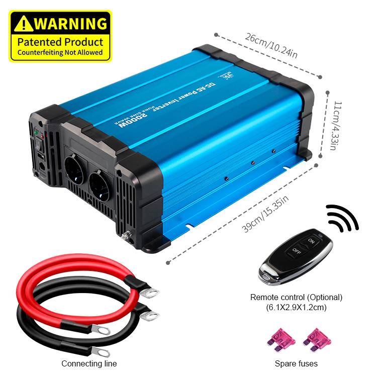 12V 110V 220V Pure Sine Wave Power Inverter Off Grid 2000W