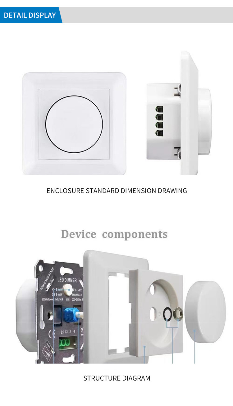 ALL-SCT200 Rear Cut Thyristor Dimmer Switch 200W CE approved