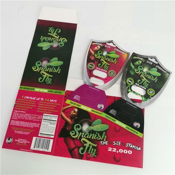 Male Enhancement Pills Blister Pack Packaging Paper Card For D2 Sex Pill