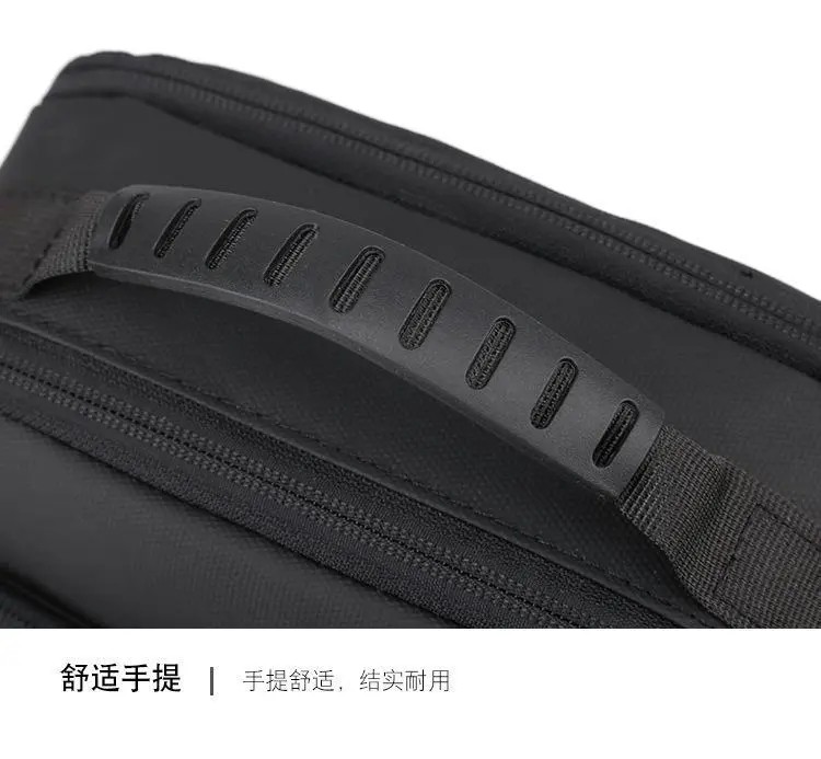 Custom Unisex Man Bag Messenger Men's Crossbody Shoulder Bag Black With Water Bottle Holder