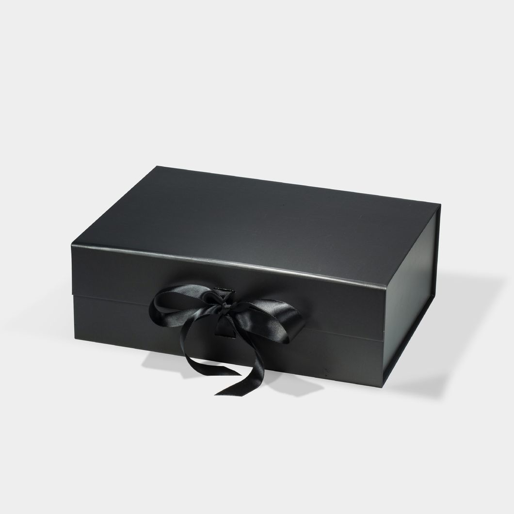Foldable Rigid Cardboard Cosmetics Makeup Jewelry Clothes Magnetic Folding Closure Shopping Black Paper Gift Packaging Packing Box for Watch Wedding Party