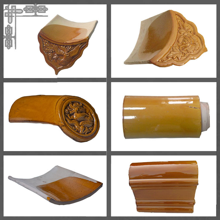 Glossy Chinese Glazed Roof Tiles Gazebo Pagoda Wooden Garden Pavilion