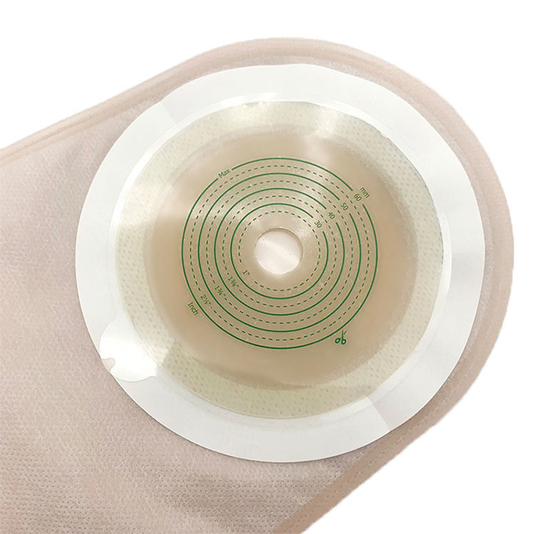 Medical One Piece Ostomy Bag Hydrocolloid Barrier Size 60mm Colostomy Bag