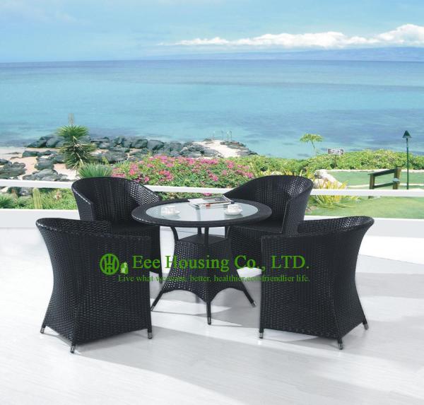 Outdoor PE Rattan Chairs and Rattan Dining Table For Sale, Durable and Eco