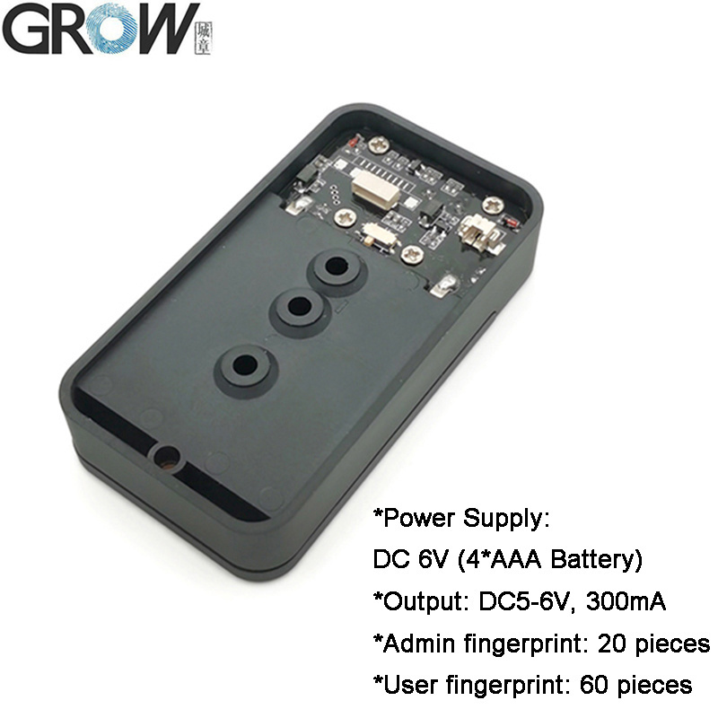Grow K236-a+R503 DC6V 4*AAA Fingerprint Control Board with Battery Case