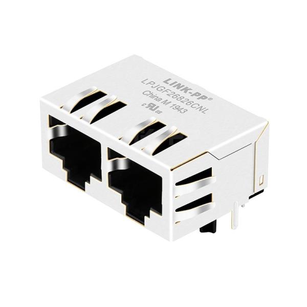 Halo HFJ12-1G11RL Compatible LPJGF26826CNL RJ45 1x2 MagJacks 1000 Base-T Tab