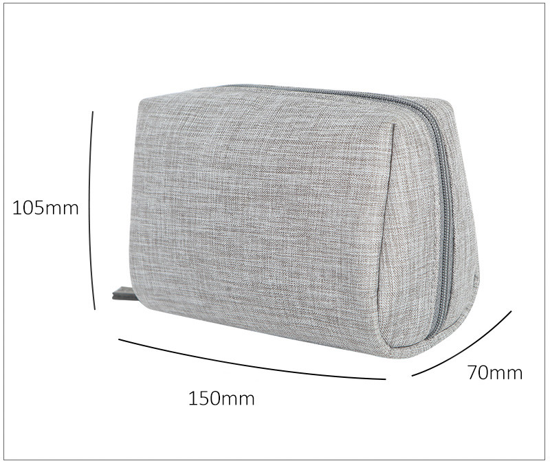 Zipper Travel Cylinder Bucket Polyester Cosmetic Bag