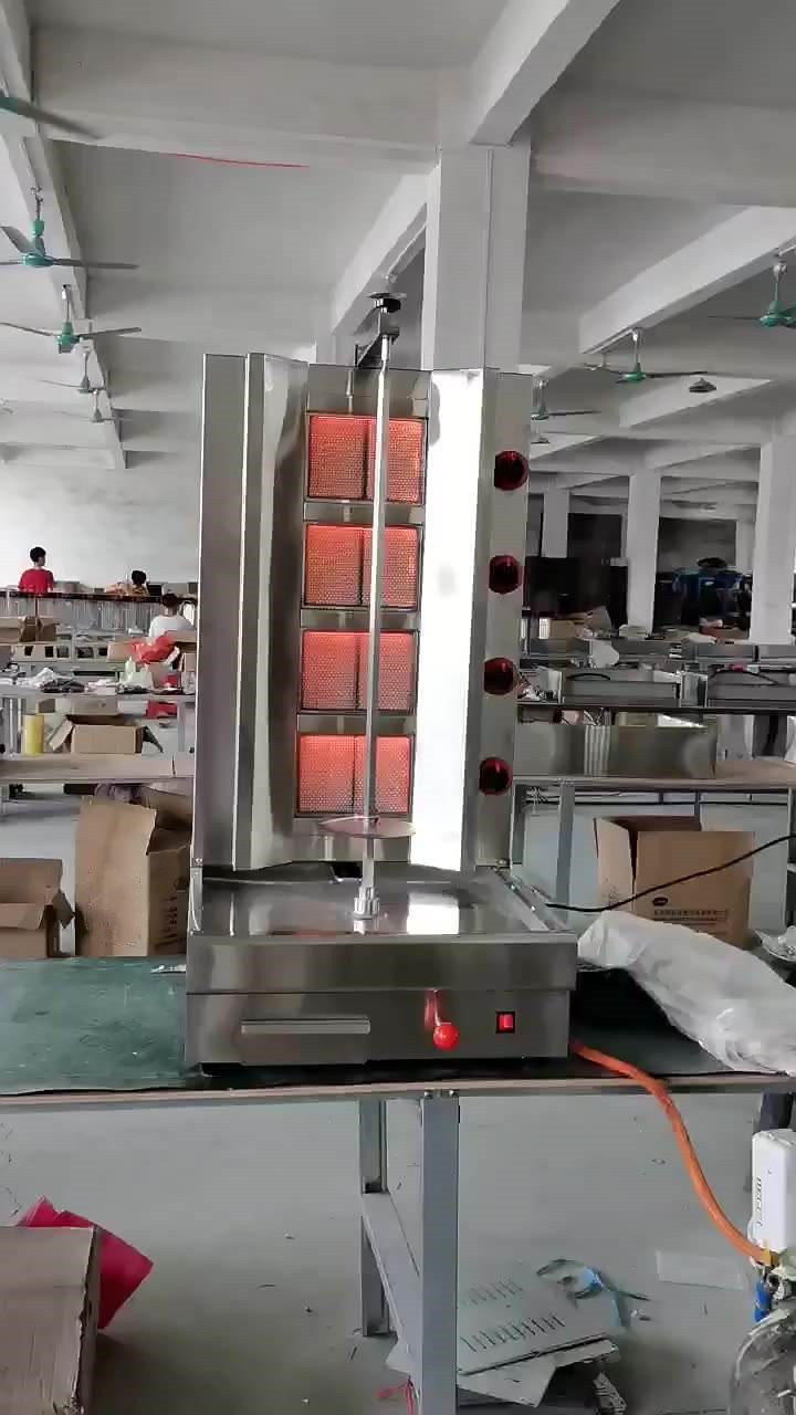 4 Burner Gas Shawama Machine Stainless Steel Material Quick Curing Baking