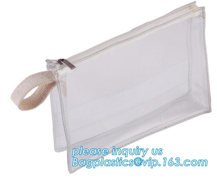 Plastic Bag OEM Custom PVC Loop Handle Image Printed Plastic Shopping Bag,Promotional Clear Waterproof Plastic Cosmetic