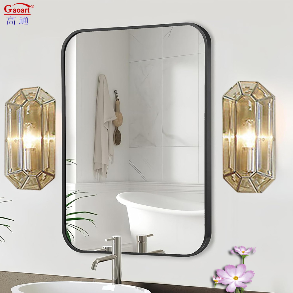 Wall-Mounted Aluminium Stick Mirror Huge Metal Bath Dressing Framed White for Home Deco