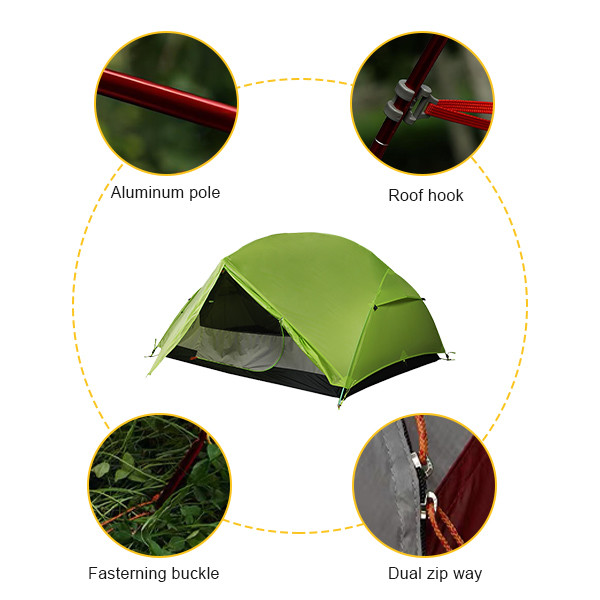 2 Man Backpacking Camping Tent Lightweight Waterproof Nylon Tent Bivy Sack