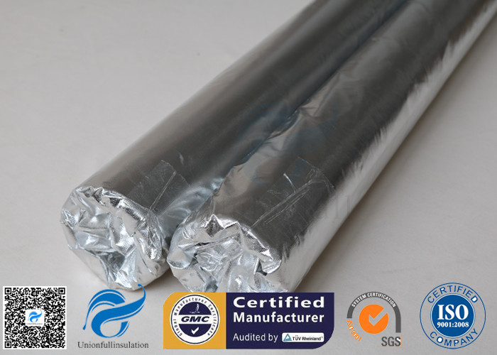 Silver Coated Fabric 430G 0.43MM Twill Aluminium Foil Fiberglass Pipe Insulation