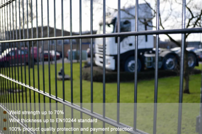 Hot Dipped Galvanized Double Loop Wire Fencing For Gardens 55*100mm Mesh Hole