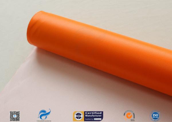 Quality 0.45mm Chemical Corrosion Resistant Orange Silicone Coated Fiberglass Cloth Fabric for sale