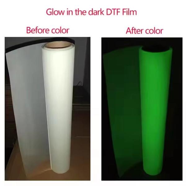 Green Light Noctilucent Luminous Heat Transfer Film Glow-in-the-dark DTF PET