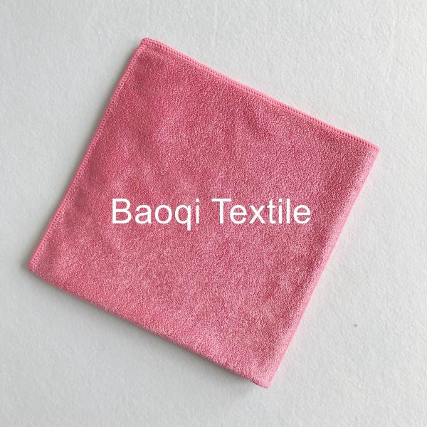 Rose 300gsm solid microfiber shiny dish rags，tea loop towels wipes,double side