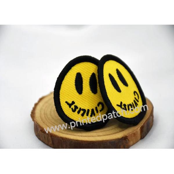 Quality 40mm Hooked Velcro Custom Embroidered Patches For Clothing Badges for sale