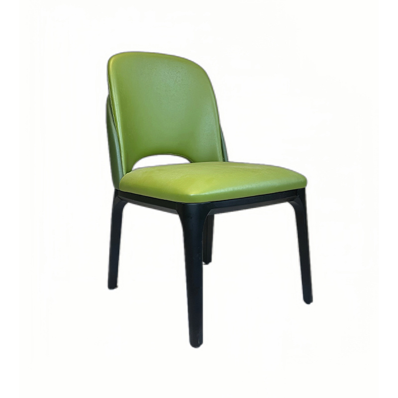 Hotel Furniture Ash Wood Leather Without Armrest Chair Restaurant Dining Room Indoor