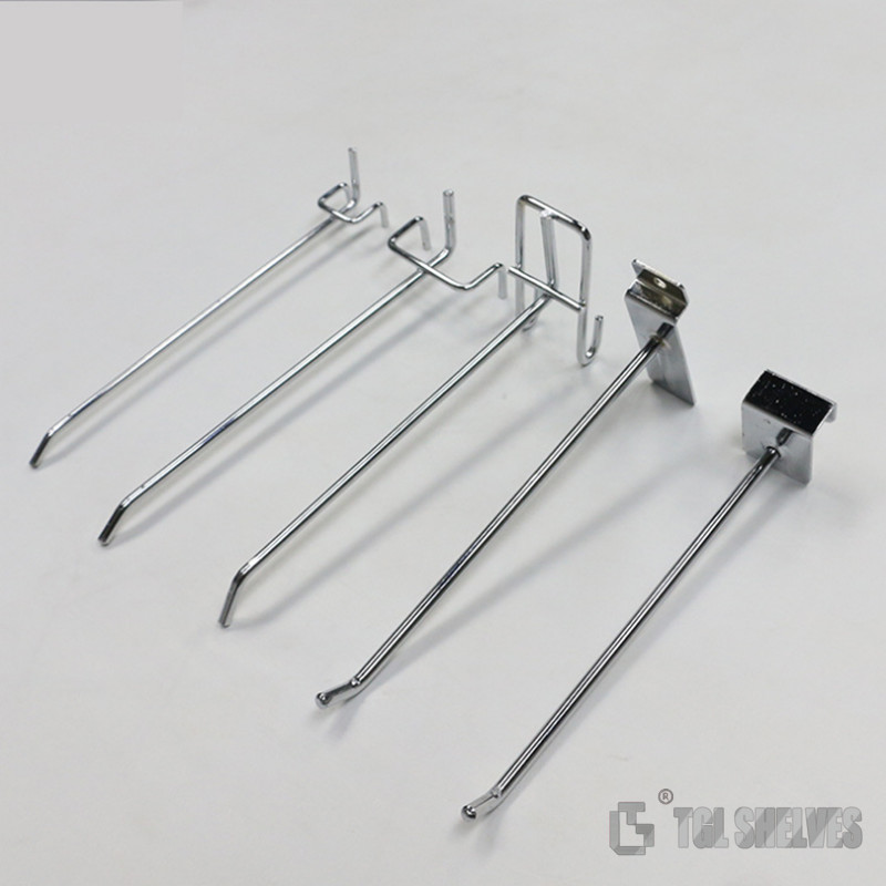 1 Inch Metal Slatwall Hooks Chrome Plated Galvanized Surface Treatment ODM