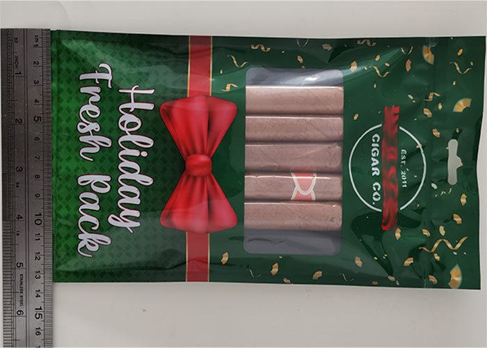 69% RH Humidity Cigar Packaging Bag , Resealable Mylar Foil Humidor Cigar Bag