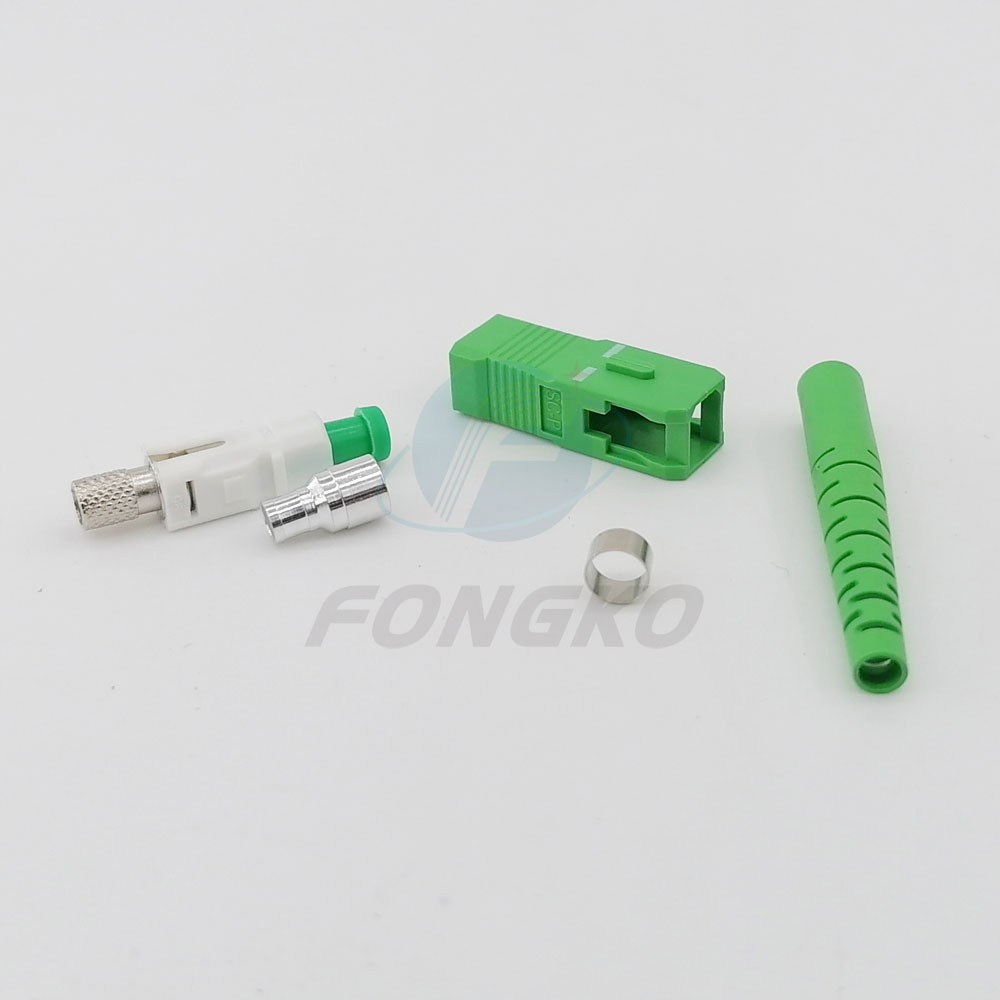 ROHS 3mm Optical SM Fiber Connector APC SC Simplex Connector
