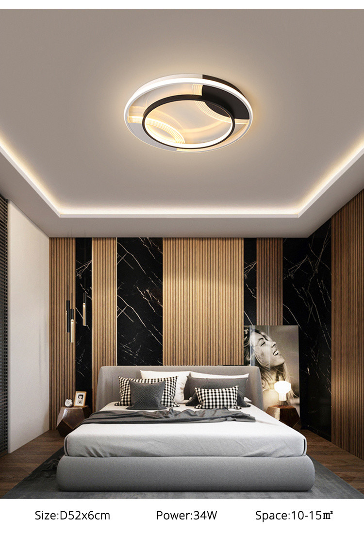 Round Square Led ceiling lamp For Living Room Lights Bedroom Black White ceiling Lights(WH-MA-264)
