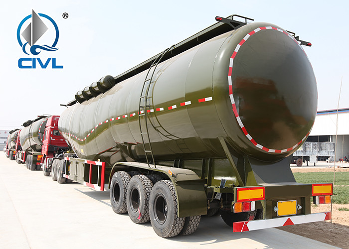 3 Axle SINOTRUK Bulk Cement Tank Semi Trailer Trucks With 55-65CBM Weichai Engine And Wuhu Air Compressor