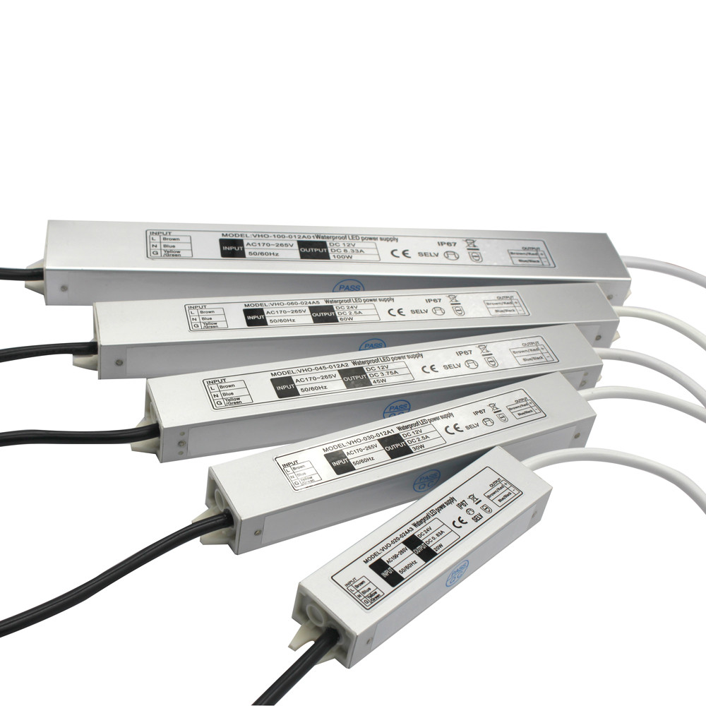 60W Lightweight 24VDC Outdoor Power Supply , Moistureproof CV LED Driver