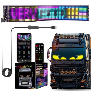  Scrolling Huge Bright Advertising LED Signs, 23.4''x4.7'' Flexible Custom USB 5V Bluetooth APP Control Text Pattern Animation Programmble LED Sign for Manufactures