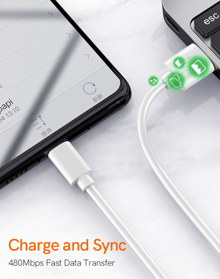 Fast Charging 1M 3A USB 2.0 Type C Cable Explosion Proof
