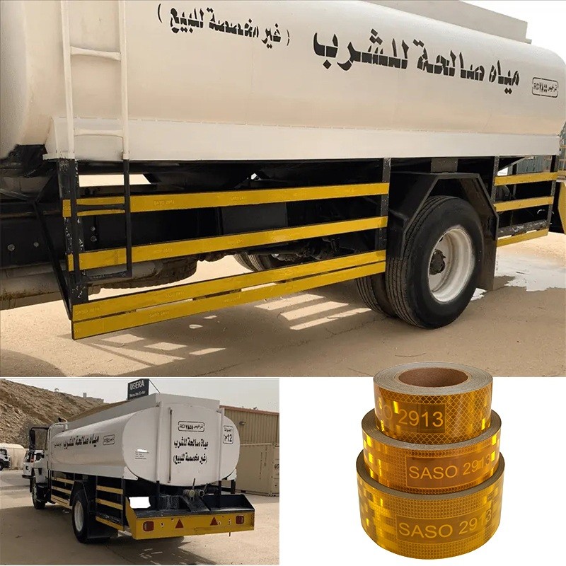ECE SASO 2913 Reflective Tape Vinyl Adhesive Sheet For Trucks auto