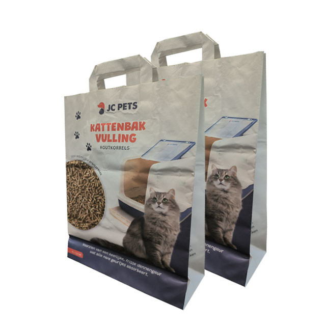 Biodegradable Multilayer Kraft Paper Bags 5kg Tofu Cat Litter Packaging Bag